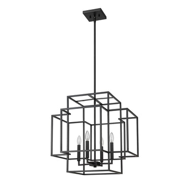 Z-Lite 22" Titania Matte Black 4 Light Chandelier image 4