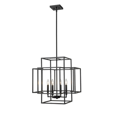 Z-Lite 22" Titania Matte Black 4 Light Chandelier image