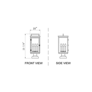 Z-Lite 23.75" High Hartwell 4 Light Outdoor Pier Mounted Fixture image 7