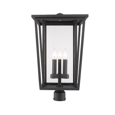 Z-Lite 23.75" High Seoul 3 Light Outdoor Post Mount Fixture image 1