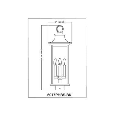Z-Lite 24.5" High Tiberius 4 Light Outdoor Post Mount Fixture image 5