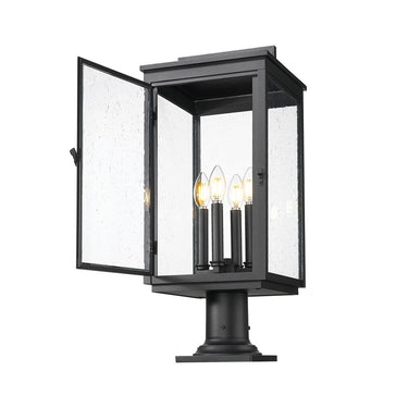 Z-Lite 24.75" High Hartwell 4 Light Outdoor Pier Mounted Fixture image 1