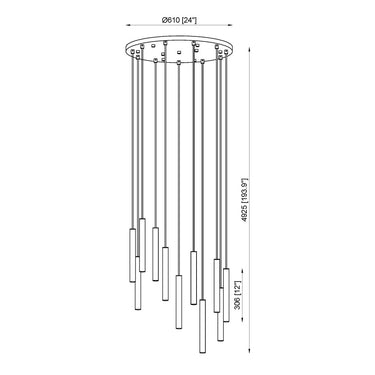Z-Lite 24" Forest Steel 11 Light Chandelier image 21