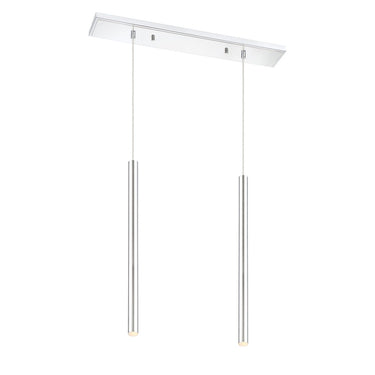 Z-Lite 24" High Forest Chrome 2 Light Linear Chandelier image 1