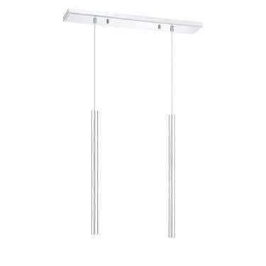 Z-Lite 24" High Forest Chrome 2 Light Linear Chandelier image 17