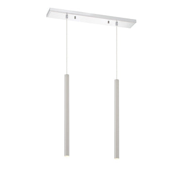 Z-Lite 24" High Forest Chrome 2 Light Linear Chandelier image 4
