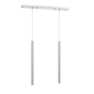 Z-Lite 24" High Forest Chrome 2 Light Linear Chandelier image 8