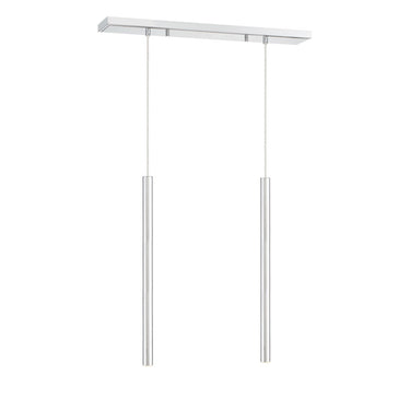 Z-Lite 24" High Forest Chrome 2 Light Linear Chandelier image 9