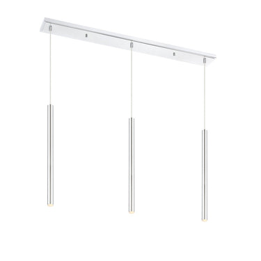 Z-Lite 24" High Forest Chrome 3 Light Linear Chandelier image 1