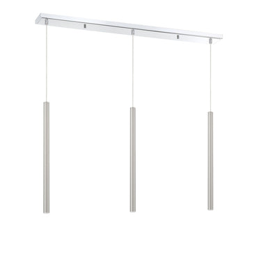 Z-Lite 24" High Forest Chrome 3 Light Linear Chandelier image 16
