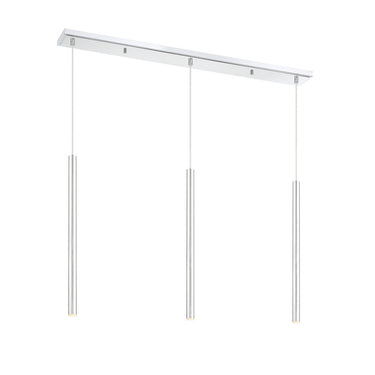 Z-Lite 24" High Forest Chrome 3 Light Linear Chandelier image 5