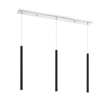 Z-Lite 24" High Forest Chrome 3 Light Linear Chandelier image 6