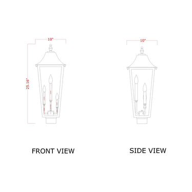Z-Lite 25.25" High Gannon 3 Light Outdoor Post Mount Fixture image 5