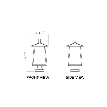 Z-Lite 25.25" High Rainer 4 Light Outdoor Pier Mounted Fixture image 7