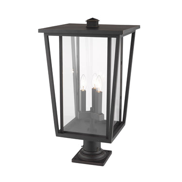 Z-Lite 25.75" High Seoul 3 Light Outdoor Pier Mounted Fixture image 3