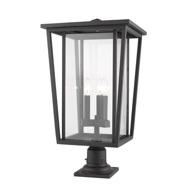 Z-Lite 25.75" High Seoul 3 Light Outdoor Pier Mounted Fixture image 5