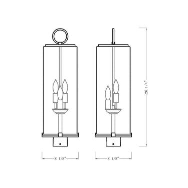 Z-Lite 26.25" High Sana 3 Light Outdoor Post Mount Fixture image 5