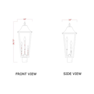 Z-Lite 26.75" High Gannon 3 Light Outdoor Post Mount Fixture image 5
