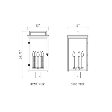 Z-Lite 26.75" High Hartwell 5 Light Outdoor Post Mount Fixture image 5