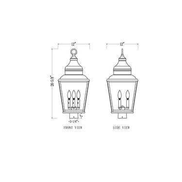 Z-Lite 26.75" High Raphael 3 Light Outdoor Post Mount Fixture image 5
