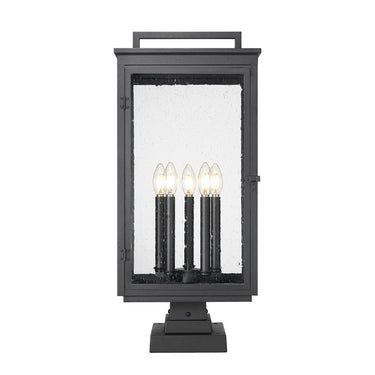 Z-Lite 27.75" High Hartwell 5 Light Outdoor Pier Mounted Fixture image 2