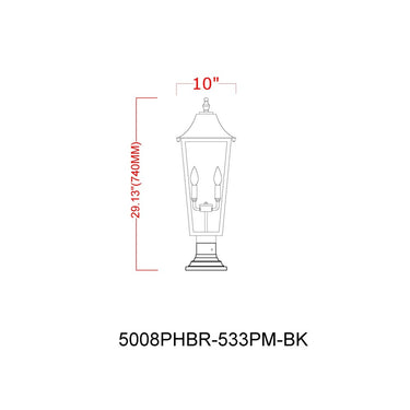 Z-Lite 28.75" High Gannon 3 Light Outdoor Pier Mounted Fixture image 7
