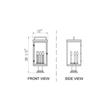 Z-Lite 28.75" High Hartwell 5 Light Outdoor Pier Mounted Fixture image 7