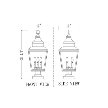 Z-Lite 29.25" High Raphael 3 Light Outdoor Pier Mounted Fixture image 7