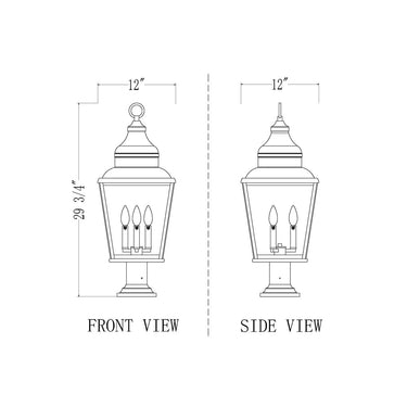 Z-Lite 30" High Raphael 3 Light Outdoor Pier Mounted Fixture image 7