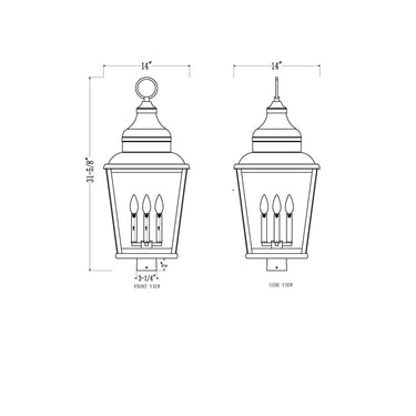 Z-Lite 31.75" High Raphael 4 Light Outdoor Post Mount Fixture image 5