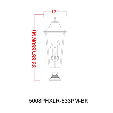 Z-Lite 33.5" High Gannon 3 Light Outdoor Pier Mounted Fixture image 7