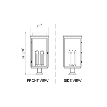 Z-Lite 34.75" High Hartwell 6 Light Outdoor Pier Mounted Fixture image 7