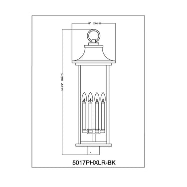 Z-Lite 34.75" High Tiberius 6 Light Outdoor Post Mount Fixture image 5