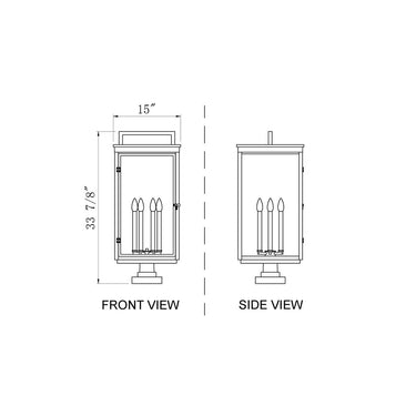 Z-Lite 34" High Hartwell 6 Light Outdoor Pier Mounted Fixture image 7