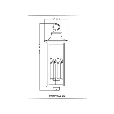 Z-Lite 34" High Tiberius 6 Light Outdoor Post Mount Fixture image 5