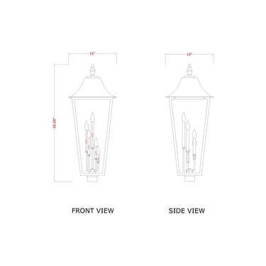 Z-Lite 38.75" High Gannon 5 Light Outdoor Post Mount Fixture image 5