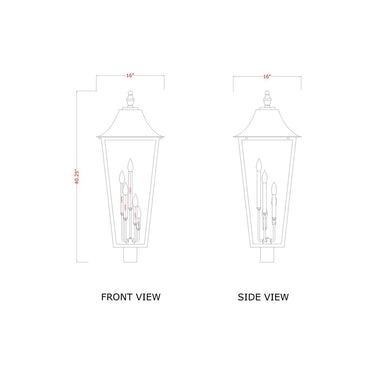 Z-Lite 40.25" High Gannon 5 Light Outdoor Post Mount Fixture image 5