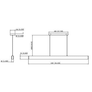 Z-Lite 55" Long Hudson 1 Light Linear Chandelier image 21