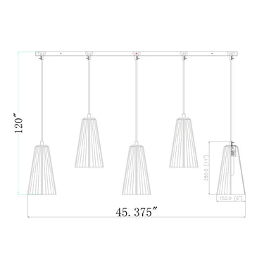 Z-Lite 6" Farrell 5 Light Linear Chandelier image 21