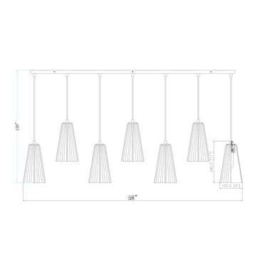 Z-Lite 6" Farrell 7 Light Linear Chandelier image 21