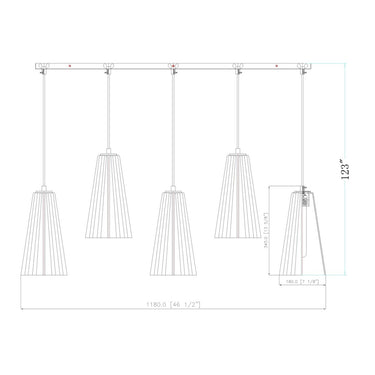Z-Lite 7.25" Farrell 5 Light Linear Chandelier image 21