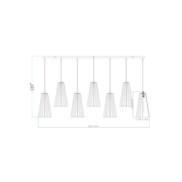 Z-Lite 7.25" Farrell 7 Light Linear Chandelier image 21