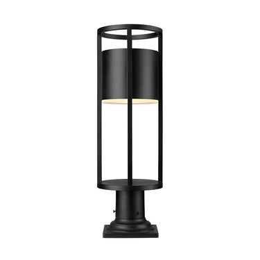 Z-Lite 7.25" Luca Glass 1 Light Outdoor Pier Mounted Fixture image 2