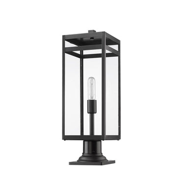 Z-Lite 7.5" Nuri Glass 1 Light Outdoor Pier Mounted Fixture image 4