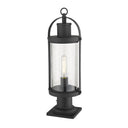 Z-Lite 7.5" Roundhouse Glass 1 Light Outdoor Pier Mounted Fixture image 1
