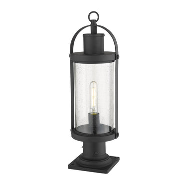Z-Lite 7.5" Roundhouse Glass 1 Light Outdoor Pier Mounted Fixture image 1