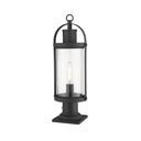 Z-Lite 7.5" Roundhouse Glass 1 Light Outdoor Pier Mounted Fixture image 2