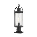 Z-Lite 7.5" Roundhouse Glass 1 Light Outdoor Pier Mounted Fixture image 3