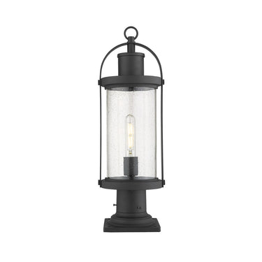 Z-Lite 7.5" Roundhouse Glass 1 Light Outdoor Pier Mounted Fixture image