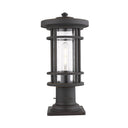 Z-Lite 8" Jordan Glass 1 Light Outdoor Pier Mounted Fixture image 1
